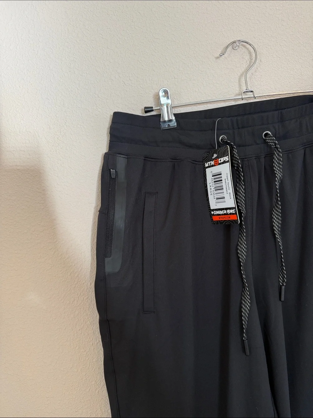 Men's Black Jogger Pants with Drawstring Waist